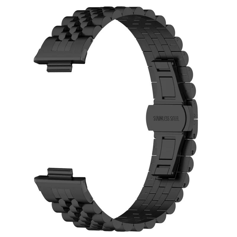 Xiaomi Redmi Watch 4 / Smart Band 8 Pro Stainless Steel Watch Strap Stylish Replacement Band - Black+Silver+Black A