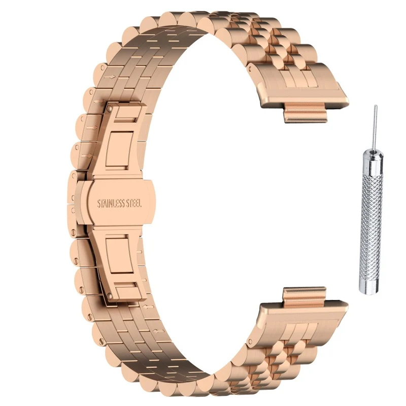Xiaomi Redmi Watch 4 / Smart Band 8 Pro Stainless Steel Watch Strap Stylish Replacement Band - Black+Silver+Black A