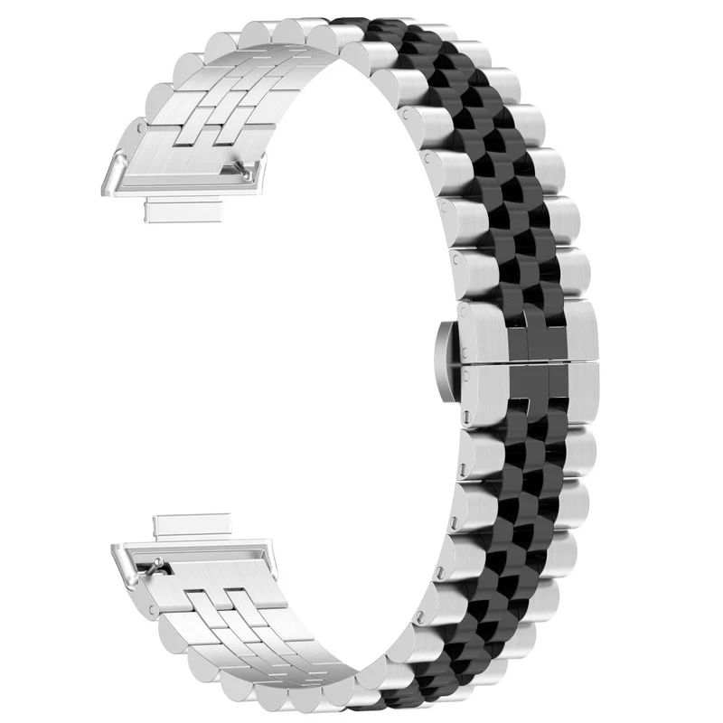 Xiaomi Redmi Watch 4 / Smart Band 8 Pro Stainless Steel Watch Strap Stylish Replacement Band - Black+Silver+Black A