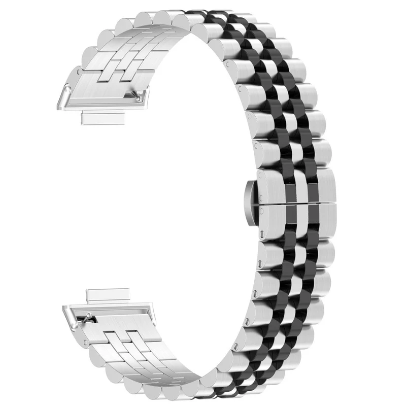 Xiaomi Redmi Watch 4 / Smart Band 8 Pro Stainless Steel Watch Strap Stylish Replacement Band - Black+Silver+Black A