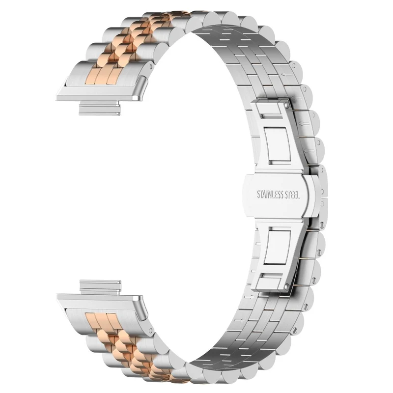 Xiaomi Redmi Watch 4 / Smart Band 8 Pro Stainless Steel Watch Strap Stylish Replacement Band - Black+Silver+Black A