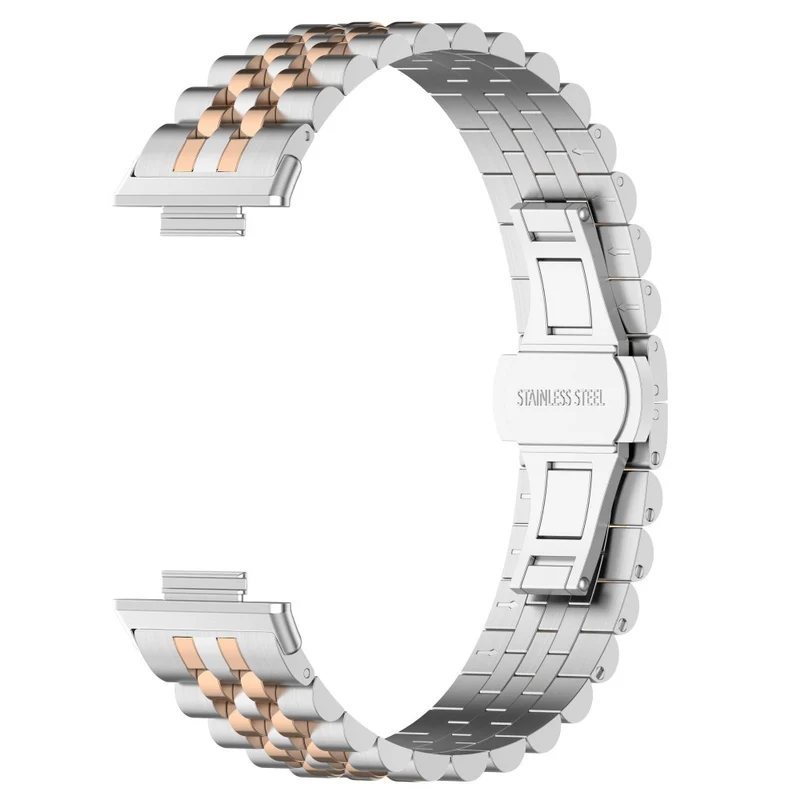 Xiaomi Redmi Watch 4 / Smart Band 8 Pro Stainless Steel Watch Strap Stylish Replacement Band - Black+Silver+Black A