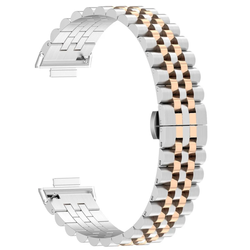 Xiaomi Redmi Watch 4 / Smart Band 8 Pro Stainless Steel Watch Strap Stylish Replacement Band - Black+Silver+Black A