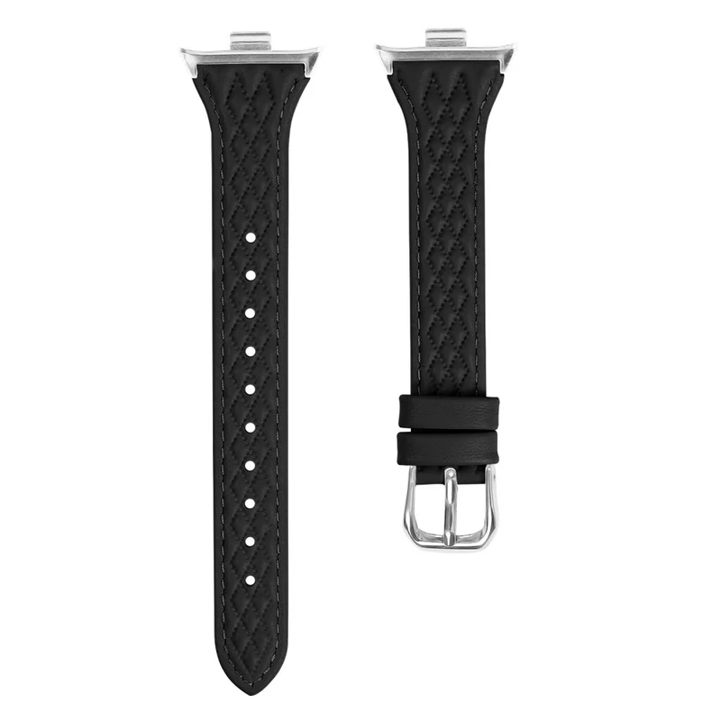 Xiaomi Smart Band 8 Pro Replacement Rhombus Imprinted Genuine Cow Leather Watch Strap