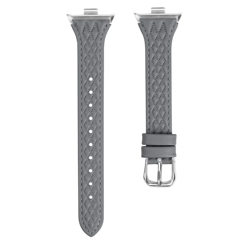 Xiaomi Smart Band 8 Pro Replacement Rhombus Imprinted Genuine Cow Leather Watch Strap
