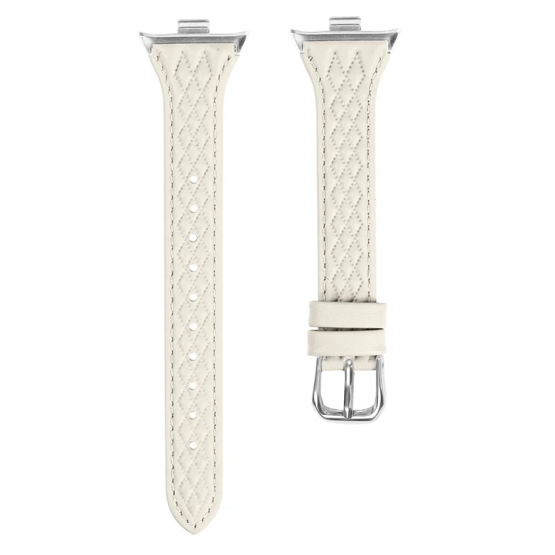 Xiaomi Smart Band 8 Pro Replacement Rhombus Imprinted Genuine Cow Leather Watch Strap