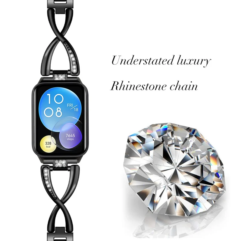 Xiaomi Smart Band 8 Pro Zinc Alloy Rhinestone Decor Watch Strap