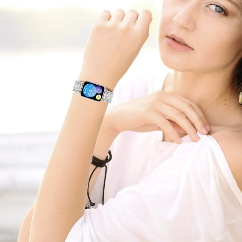 Xiaomi Smart Band 8 Pro S-Shape Rhinestone Zinc Alloy Watch Strap Band