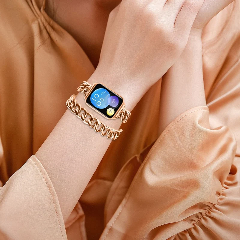 Xiaomi Smart Band 8 Pro Double-Circle Band Stainless Steel Watch Strap - Rose Gold