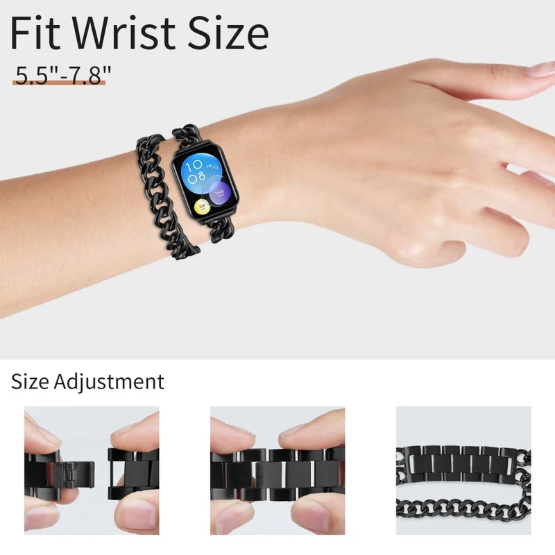 Xiaomi Smart Band 8 Pro Double-Circle Band Stainless Steel Watch Strap - Rose Gold