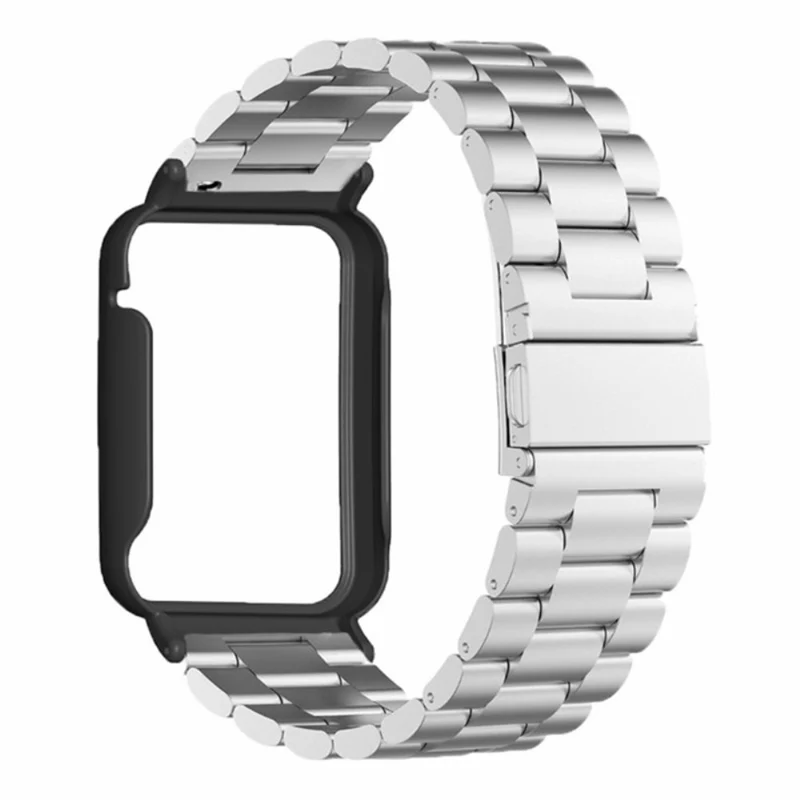 Xiaomi Smart Band 8 Pro Watch Band Stainless Steel Watch Strap with Black Watch Case