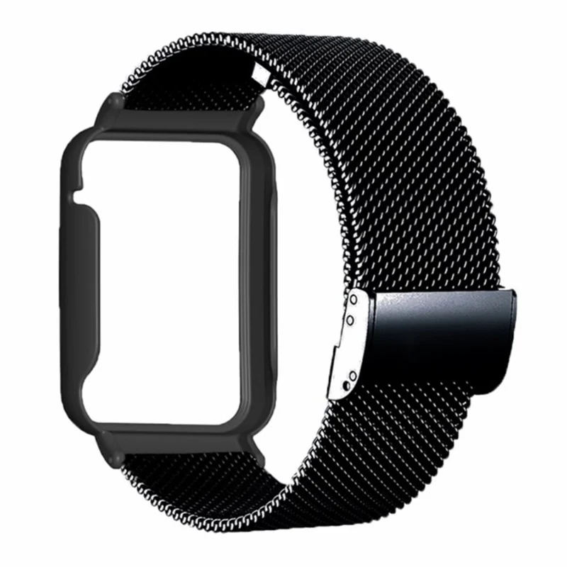 Xiaomi Smart Band 8 Pro Metal Band Milanese Watch Strap with Black Watch Case