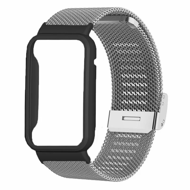 Xiaomi Smart Band 8 Pro Metal Band Milanese Watch Strap with Black Watch Case