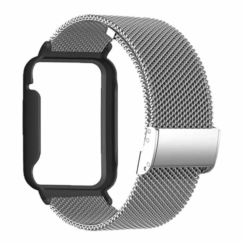 Xiaomi Smart Band 8 Pro Metal Band Milanese Watch Strap with Black Watch Case