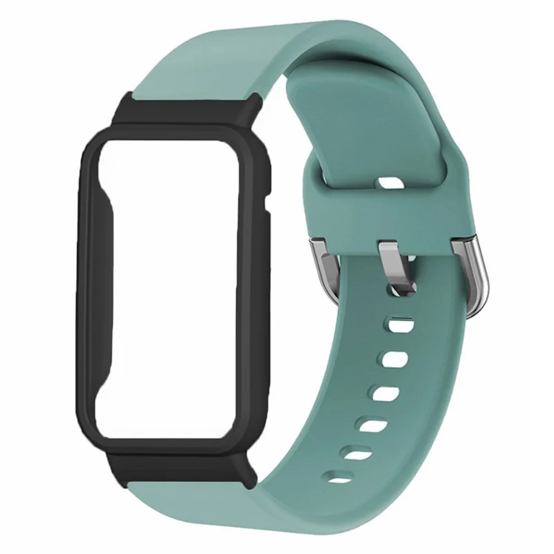 Xiaomi Smart Band 8 Pro Silicone Sport Watch Band with Watch Case - Baby Blue+Black Shell