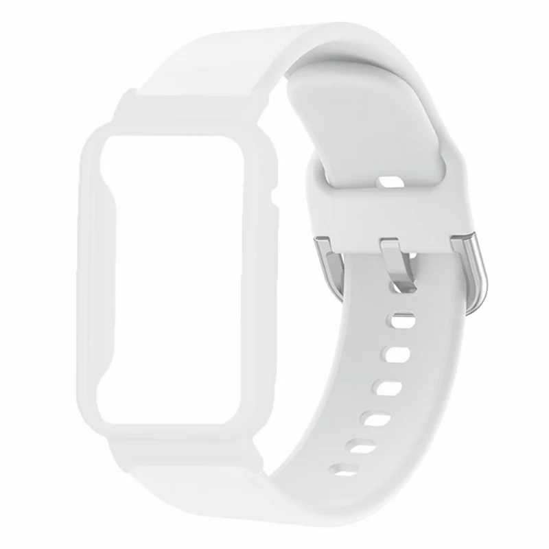 Xiaomi Smart Band 8 Pro Silicone Sport Watch Band with Watch Case - Baby Blue+Black Shell