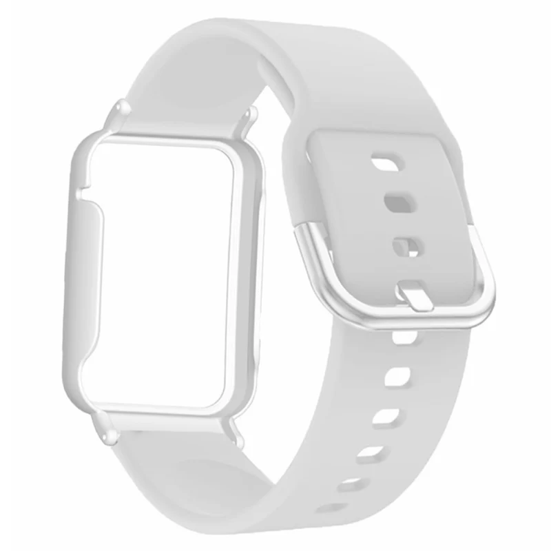 Xiaomi Smart Band 8 Pro Silicone Sport Watch Band with Watch Case - Baby Blue+Black Shell