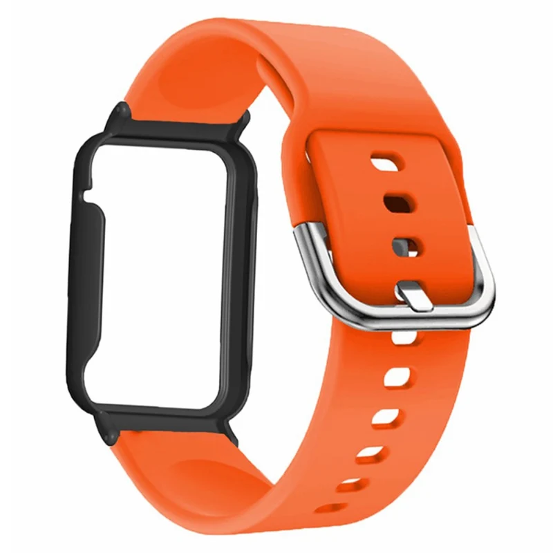Xiaomi Smart Band 8 Pro Silicone Sport Watch Band with Watch Case - Baby Blue+Black Shell