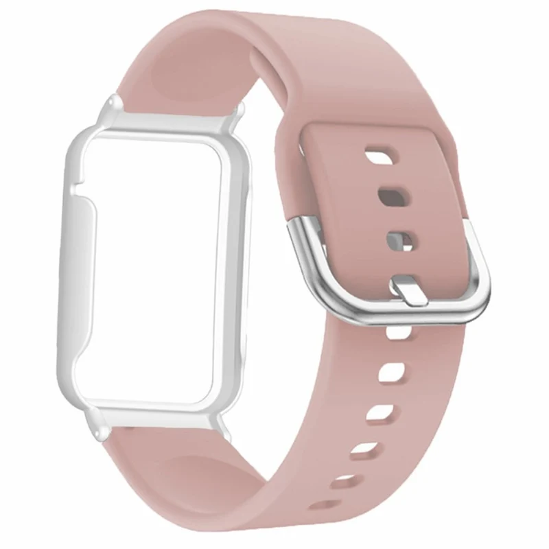 Xiaomi Smart Band 8 Pro Silicone Sport Watch Band with Watch Case - Baby Blue+Black Shell
