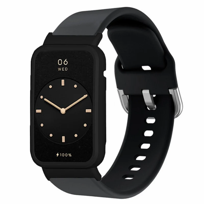 Xiaomi Smart Band 8 Pro Silicone Sport Watch Band with Watch Case - Baby Blue+Black Shell