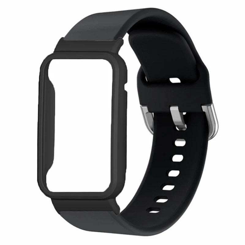 Xiaomi Smart Band 8 Pro Silicone Sport Watch Band with Watch Case - Baby Blue+Black Shell