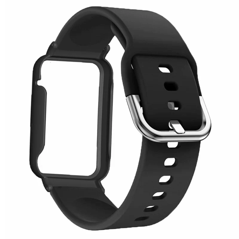Xiaomi Smart Band 8 Pro Silicone Sport Watch Band with Watch Case - Baby Blue+Black Shell