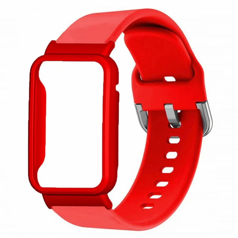 Xiaomi Smart Band 8 Pro Silicone Sport Watch Band with Watch Case - Baby Blue+Black Shell