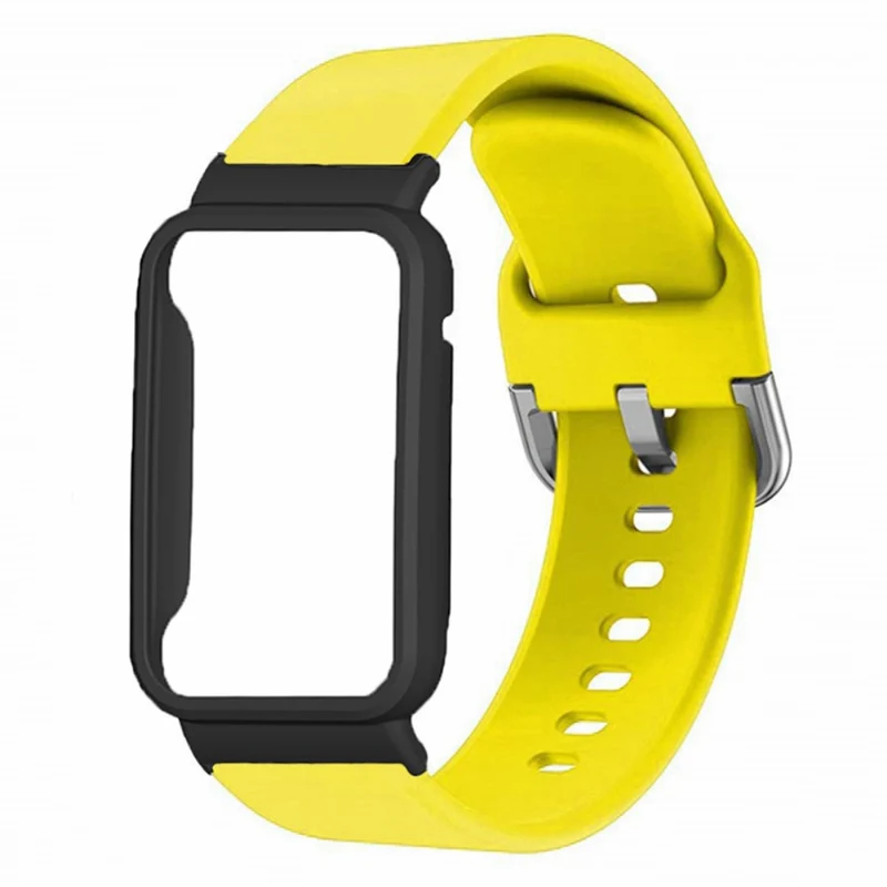 Xiaomi Smart Band 8 Pro Silicone Sport Watch Band with Watch Case - Baby Blue+Black Shell