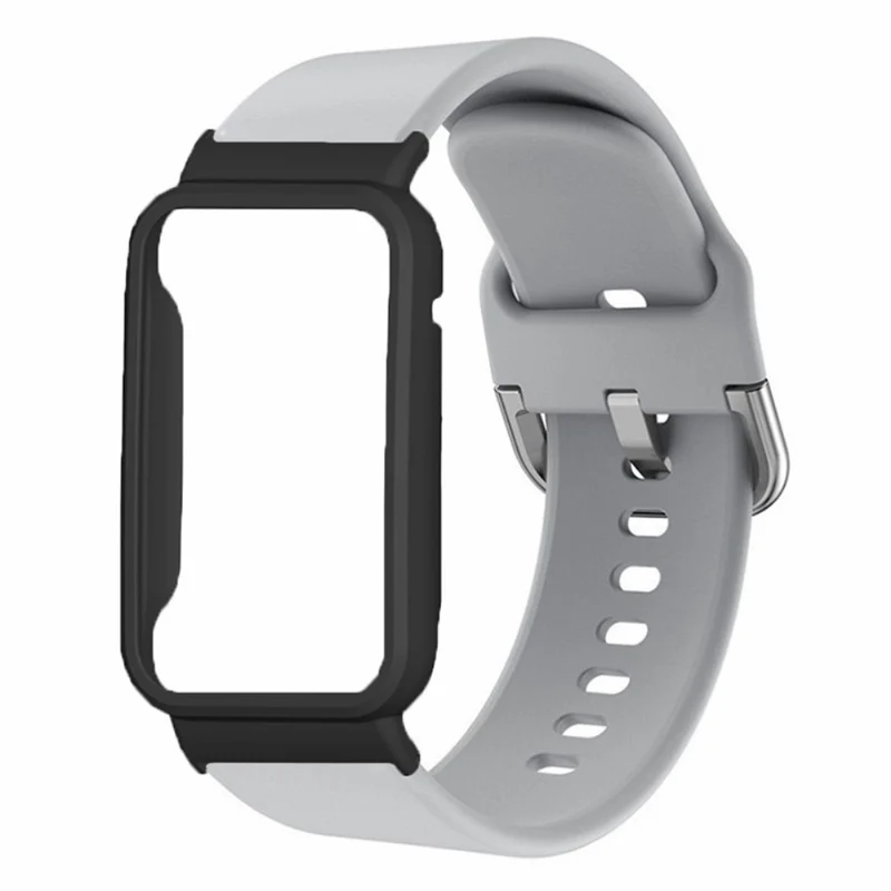 Xiaomi Smart Band 8 Pro Silicone Sport Watch Band with Watch Case - Baby Blue+Black Shell