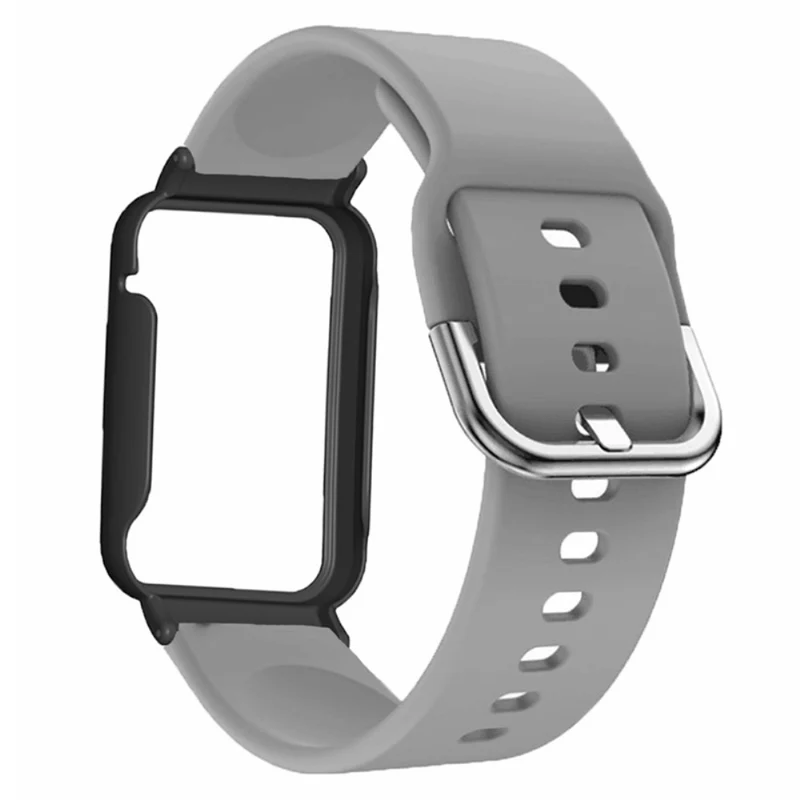 Xiaomi Smart Band 8 Pro Silicone Sport Watch Band with Watch Case - Baby Blue+Black Shell