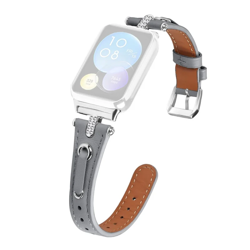 Xiaomi Smart Band 8 Pro Slim Strap Rhinestone Genuine Cow Leather Watch Band