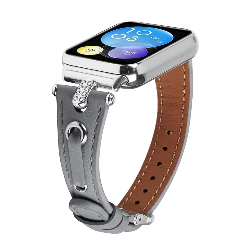 Xiaomi Smart Band 8 Pro Slim Strap Rhinestone Genuine Cow Leather Watch Band