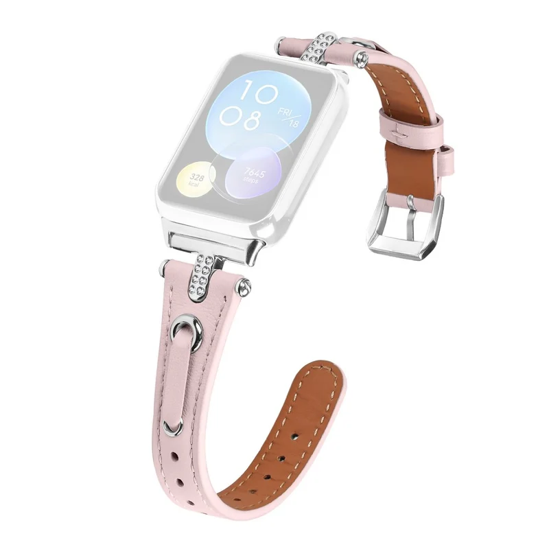 Xiaomi Smart Band 8 Pro Slim Strap Rhinestone Genuine Cow Leather Watch Band