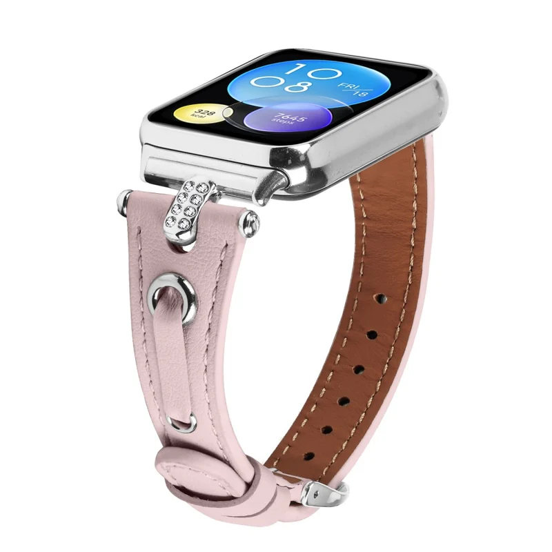 Xiaomi Smart Band 8 Pro Slim Strap Rhinestone Genuine Cow Leather Watch Band