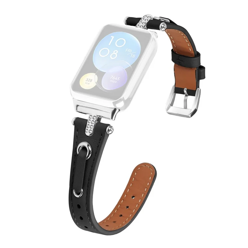 Xiaomi Smart Band 8 Pro Slim Strap Rhinestone Genuine Cow Leather Watch Band