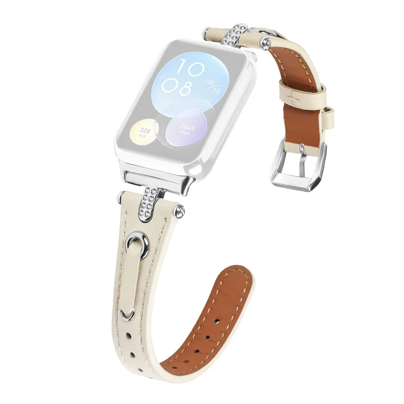 Xiaomi Smart Band 8 Pro Slim Strap Rhinestone Genuine Cow Leather Watch Band