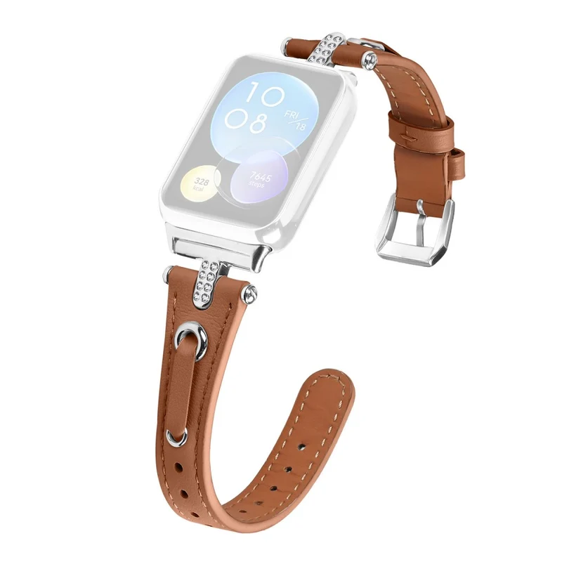 Xiaomi Smart Band 8 Pro Slim Strap Rhinestone Genuine Cow Leather Watch Band