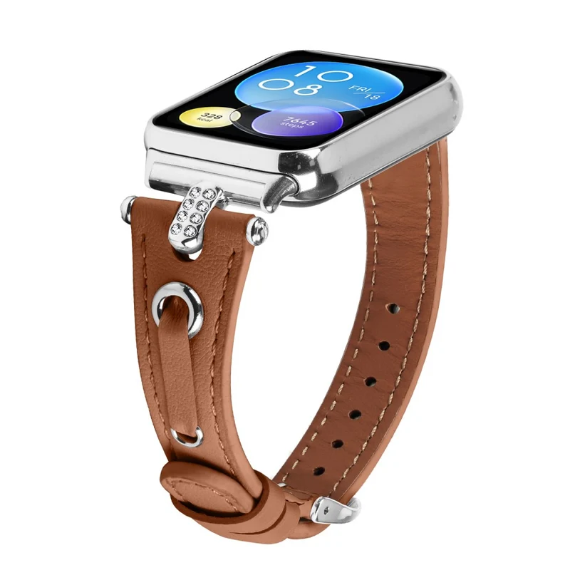 Xiaomi Smart Band 8 Pro Slim Strap Rhinestone Genuine Cow Leather Watch Band