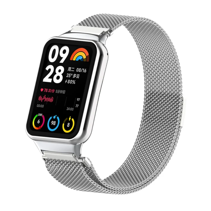 Xiaomi Smart Band 8 Pro Magnetic Band Stainless Steel Milanese Watch Strap with Connector