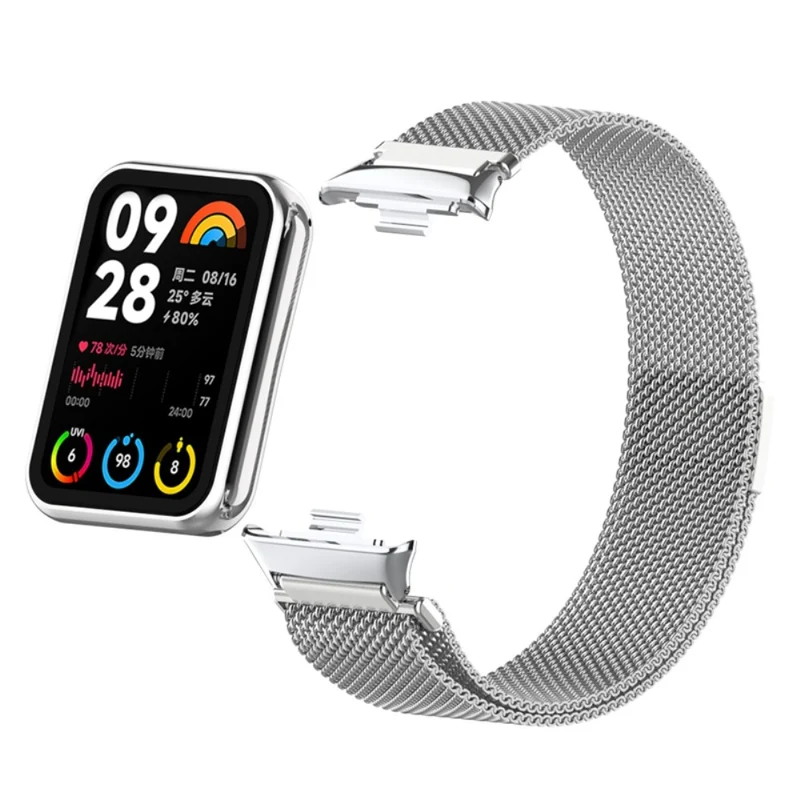 Xiaomi Smart Band 8 Pro Magnetic Band Stainless Steel Milanese Watch Strap with Connector