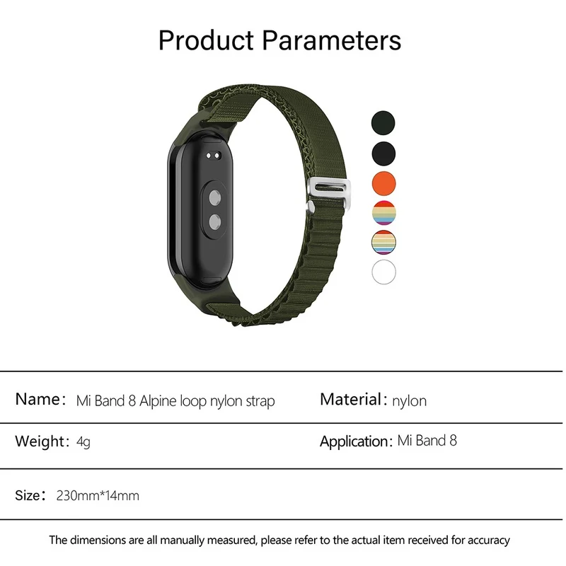 KALEBOL KLB-GSNL-001 Xiaomi Smart Band 8 Watch Strap Alpine Wrist Band with Watch Case - Rainbow