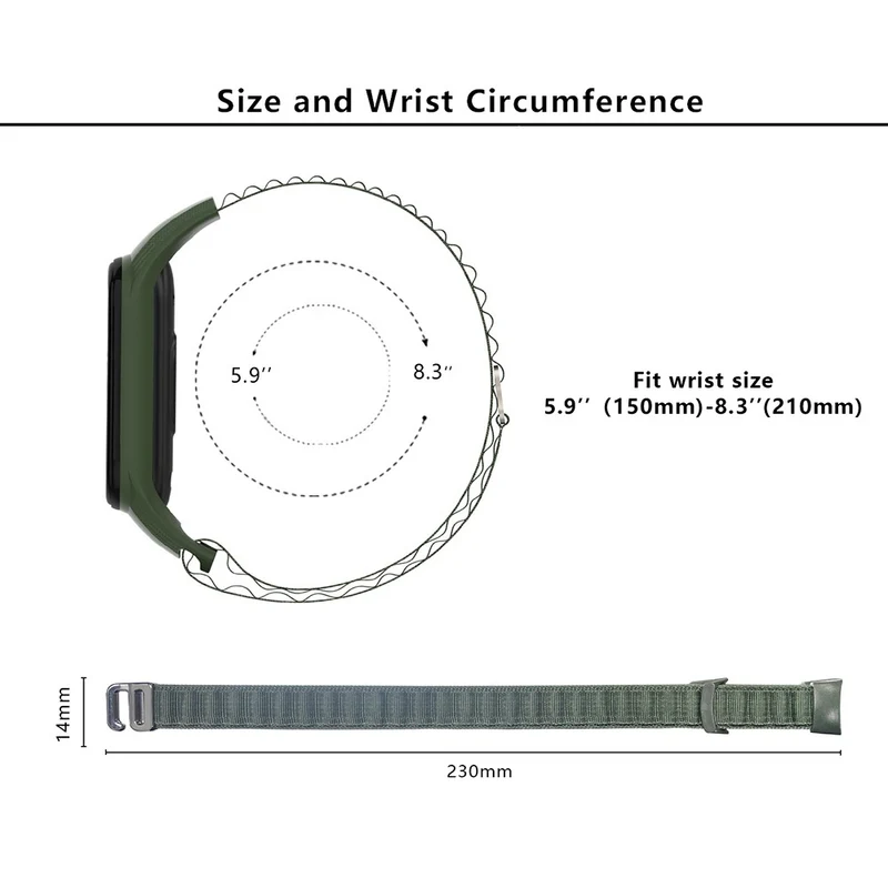 KALEBOL KLB-GSNL-001 Xiaomi Smart Band 8 Watch Strap Alpine Wrist Band with Watch Case - Rainbow