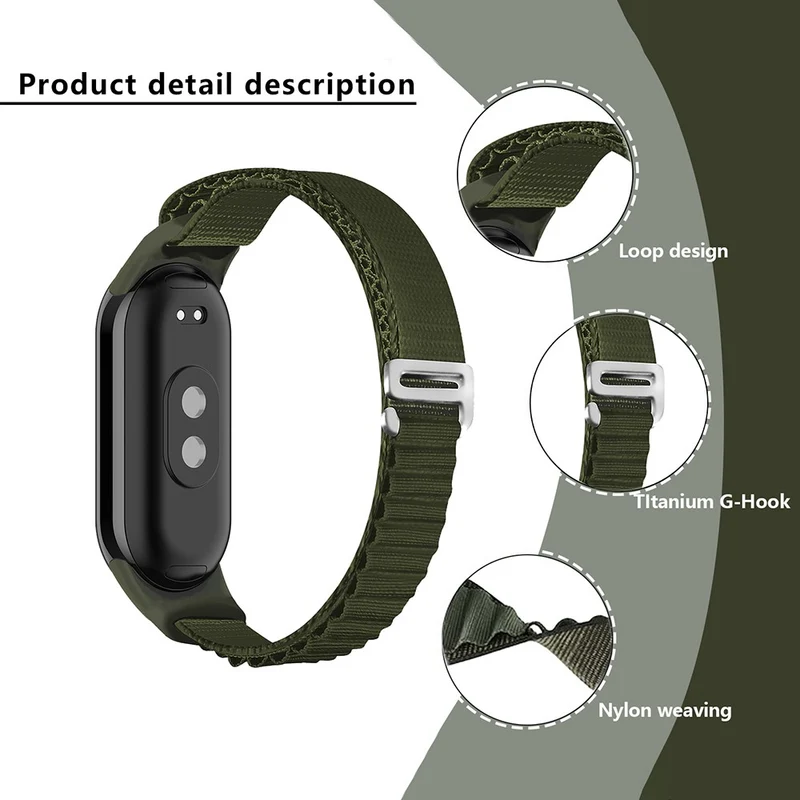 KALEBOL KLB-GSNL-001 Xiaomi Smart Band 8 Watch Strap Alpine Wrist Band with Watch Case - Rainbow