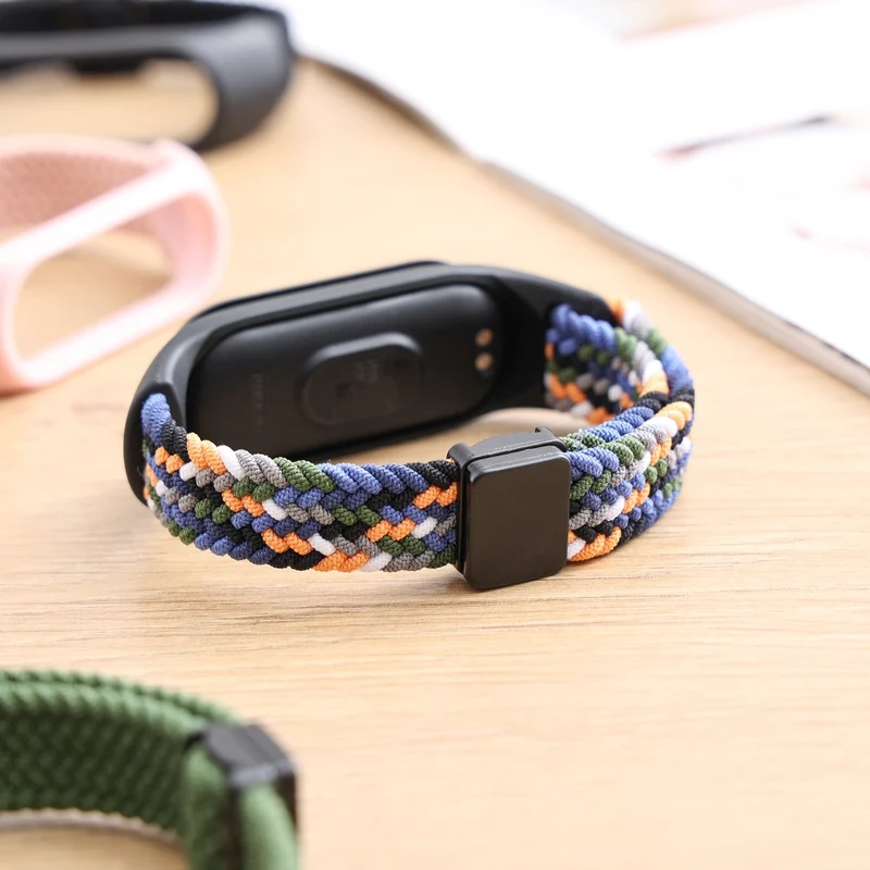 Magnetic Braided Nylon Strap Xiaomi Smart Band 8 Replacement Watch Band - Denim Color