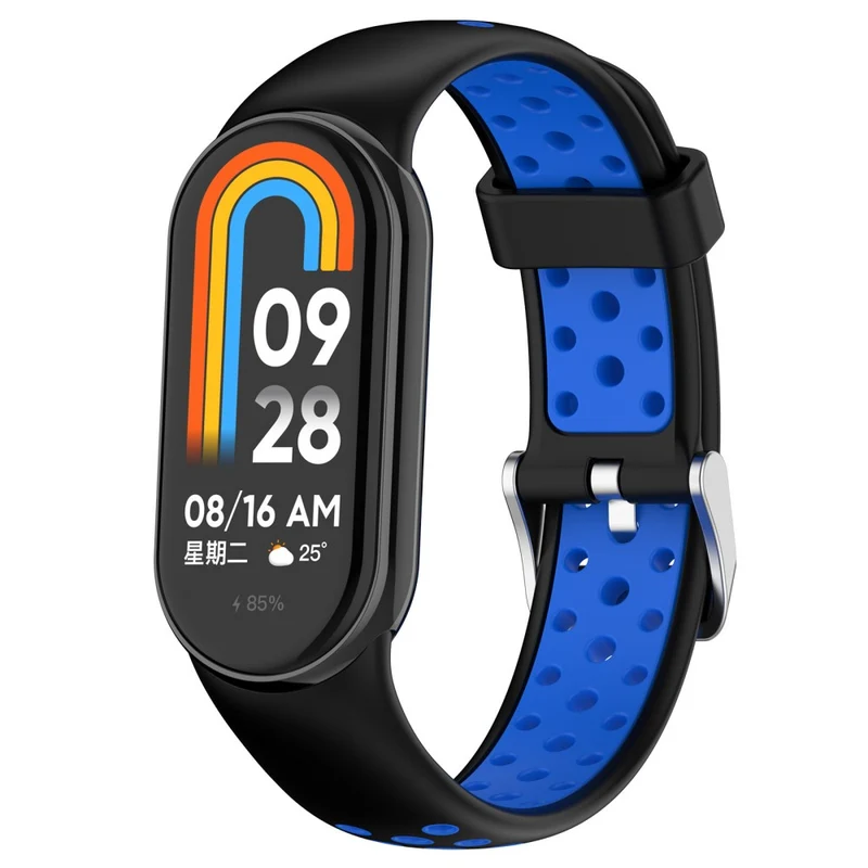 KALEBOL KLB-SSGJ-001 Xiaomi Smart Band 8 Silicone Watch Band Waterproof Strap - Black+Yellow