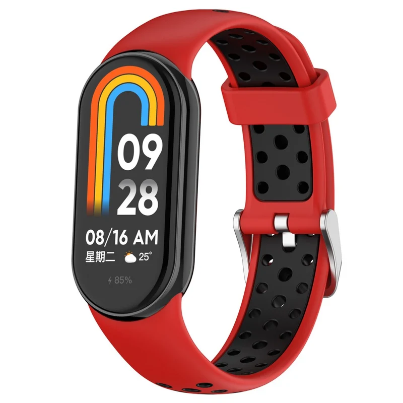 KALEBOL KLB-SSGJ-001 Xiaomi Smart Band 8 Silicone Watch Band Waterproof Strap - Black+Yellow