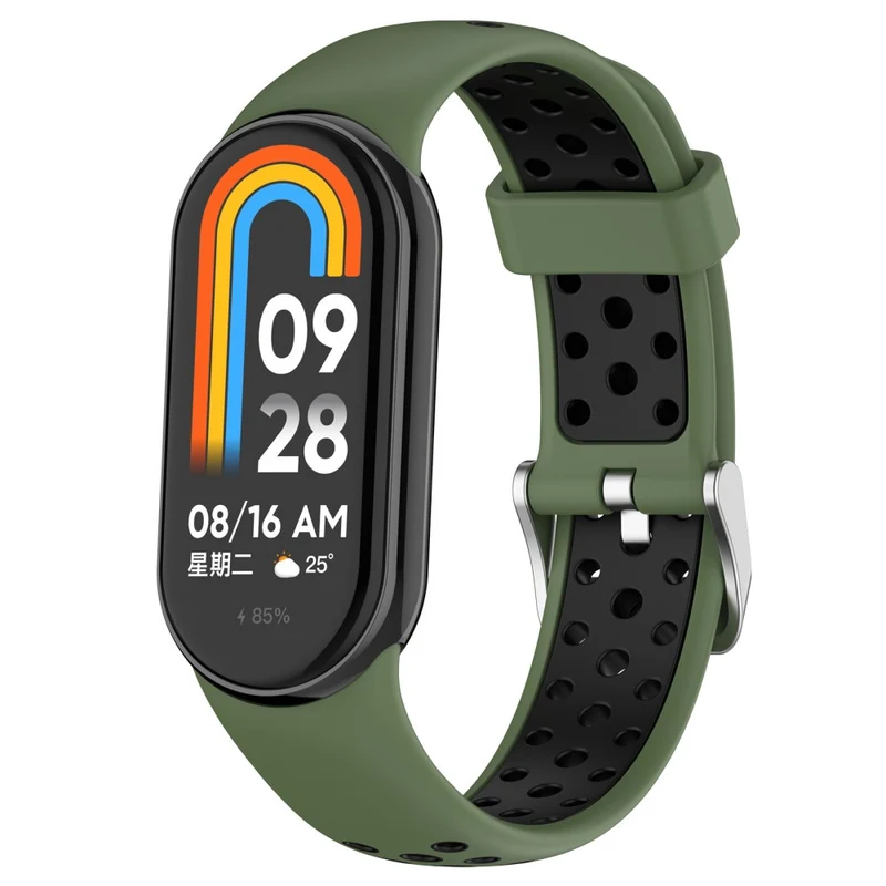 KALEBOL KLB-SSGJ-001 Xiaomi Smart Band 8 Silicone Watch Band Waterproof Strap - Black+Yellow