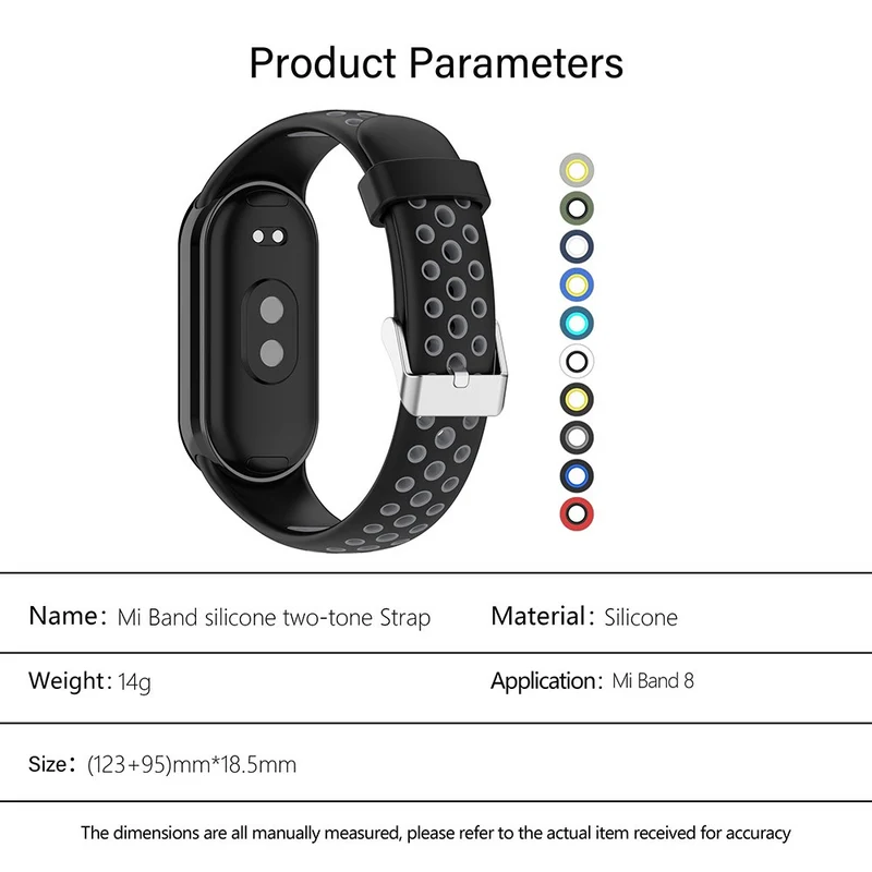 KALEBOL KLB-SSGJ-001 Xiaomi Smart Band 8 Silicone Watch Band Waterproof Strap - Black+Yellow