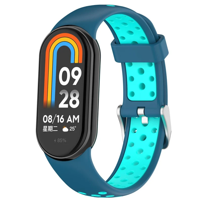 KALEBOL KLB-SSGJ-001 Xiaomi Smart Band 8 Silicone Watch Band Waterproof Strap - Black+Yellow