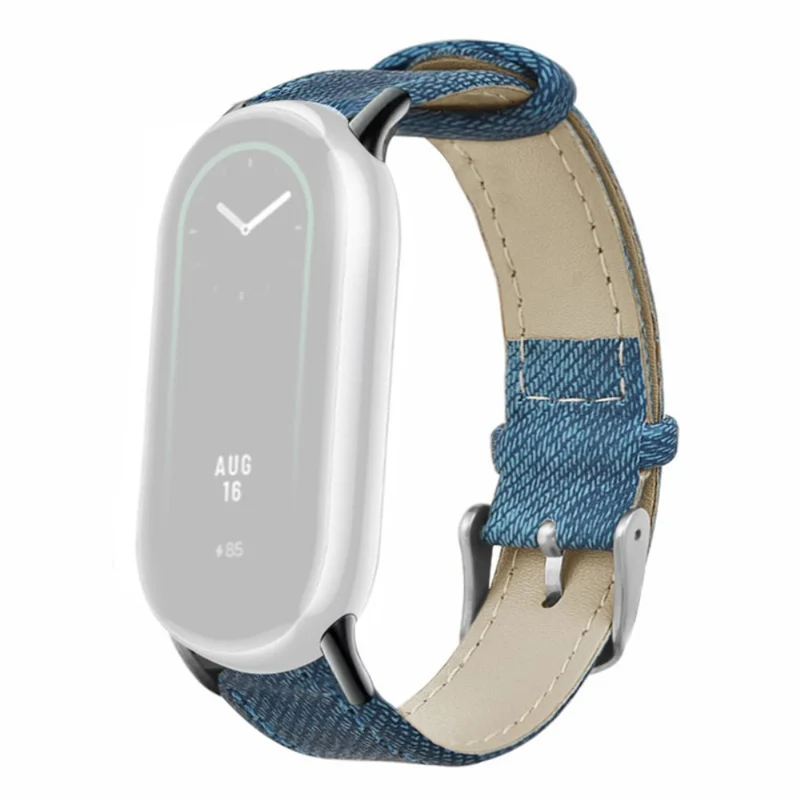 Xiaomi Smart Band 8 / Smart Band 8 NFC Strap Denim Texture Cowhide Leather Band